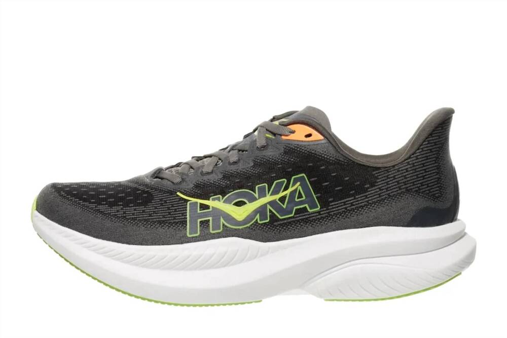 NEW HOKA men's mach 6 running shoes in gravel/asphalt grey
